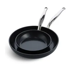 GreenPan Sada 2 nepriľnavých keramických panvíc Barcelona Pre 20 cm + 28 cm čierna