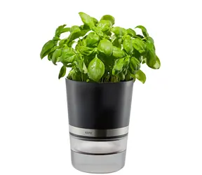 Gefu Botanico / samozvlažovací kvetináč na bylinky / 14.2 x 18.5 cm / nylonový knôt
