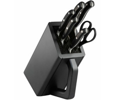 VICTORINOX blok s nožmi a nožnicami čierna / bukové drevo / 1x nožnice / 5x nôž / 1x blok na nože