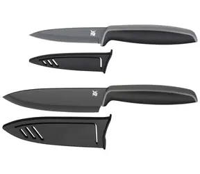 WMF Touch sada nožov 2 ks čierna / 1x nôž šéfkuchára 13 cm / 1x univerzálny nôž 9 cm / kryty čepele