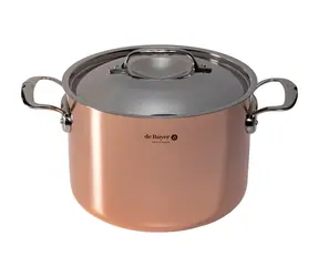 De Buyer Prima Matera Hlboký hrniec na indukciu 24 cm / 7.5 l / meď + nerezová oceľ 