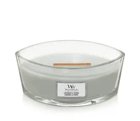WoodWick Lavender &amp; Cedar Elipsa 453.6g - sviečka loď
