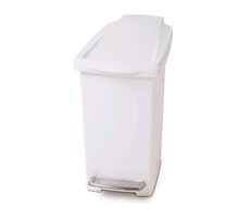 Simplehuman Pedálový odpadkový kôš - 10 l / úzky / biely plast