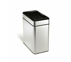 Simplehuman Odpadkový kôš - 10 l / hranatý / otvorený / matná oceľ