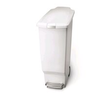Simplehuman Pedálový odpadkový kôš - 40 l / úzky / biely plast