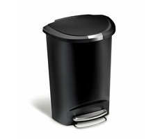 Simplehuman Pedálový odpadkový kôš – 50 l / polguľatý / čierny plast 