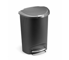 Simplehuman Pedálový odpadkový kôš - 50 l / polguľatý / šedý plast
