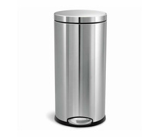Simplehuman Pedálový odpadkový kôš - 30 l / okrúhly / matná oceľ / FPP