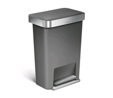 Simplehuman Pedálový odpadkový kôš - 45 l / vrecko na vrecká / obdĺžnikový / šedý plast / nerez