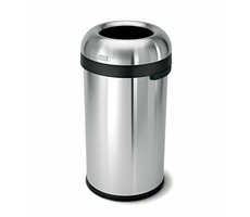 Simplehuman Odpadkový kôš do komerčných priestorov - 60 l / okrúhly / otvorený / matná nerez oceľ