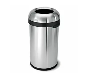 Simplehuman Odpadkový kôš do komerčných priestorov - 60 l / okrúhly / otvorený / matná nerez oceľ