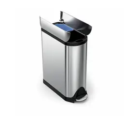Simplehuman Pedálový odpadkový kôš na triedený odpad / - 40l (20/20) / butterfly / matná oceľ