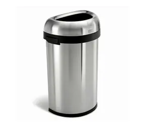 Simplehuman Odpadkový kôš pre komerčné využitie 60 l / polguľatý / otvorený / kartáčovaná oceľ