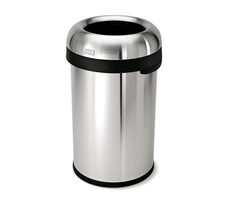Simplehuman Odpadkový kôš do komerčných priestorov - 80 l / okrúhly / otvorený / matná nerez oceľ