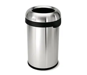 Simplehuman Odpadkový kôš do komerčných priestorov - 80 l / okrúhly / otvorený / matná nerez oceľ