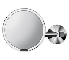 Simplehuman Kozmetické zrkadlo na stenu / Sensor / LED osvetlenie / 5x / sieťové / lesklá nerez