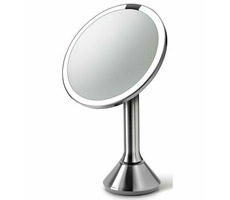 Simplehuman Kozmetické zrkadlo Sensor Touch / DUAL LED osvetlenie / 5x / dobíjacia / matná nerez