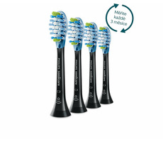 Philips Sonicare C3 Premium Plaque Defence HX9044-33 / hlavica sonickej kefky 4 ks / štandardná veľkosť / čierna