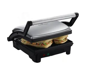 Russell Hobbs Cook@Home 17888-56 čierno-strieborná / Elektrický gril 3v1 / panini &amp; gril &amp; panvica / 1800 W / 25x23 cm 