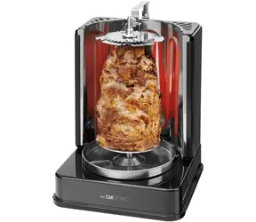 Clatronic DVG 3686 / dönner vertikálny multigril / 1400 W / 1 veľká ihla + 6 špízov / kliešte / čierna