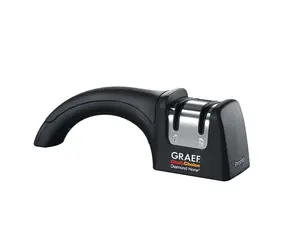 Graef Pronto čierna / manuálna brúsik na nože / diamantové kotúče / 2 stupne