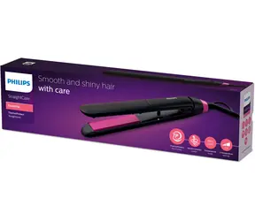 Philips StraightCare Essential ThermoProtect BHS375-00 / žehlička na vlasy / 220 ° C / 100mm doštičky / keratín / čierna