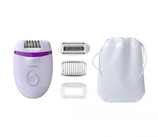 Philips Satinelle Essential / Kompaktný epilátor / s káblom / 2 rýchlosti / 4ks príslušenstvo / Opti-light / biela