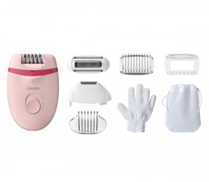 Philips Satinelle Essential BRE285/00 / epilátor / s káblom / 2 rýchlosti / 7ks príslušenstvo / Opti-light / ružová