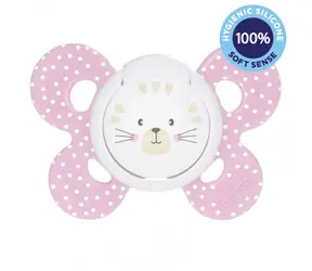 Chicco Physio Comfort Cumlík 6-12 mesiacov 1 ks ružová / Ergonomický tvar / silikónový