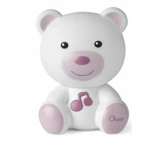 Chicco Nočná lampička Medvedík - ružová / napájanie 2x AAA / od 0+