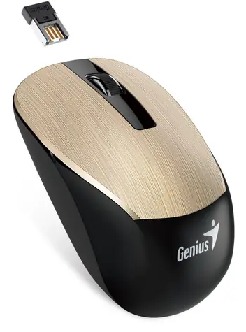 Genius NX-7015 zlatá / Bezdrôtová myš / optická / 1600 DPI / 2.4 GHz USB / 1x AA