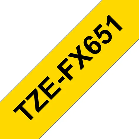 Brother TZe-FX651 žltá / Páska na označenie káblov / čierna tlač / 24 mm / 8 m / flexibilná