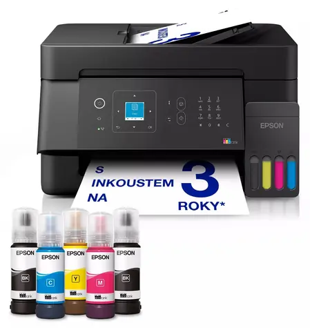 Epson EcoTank L5390 čierna / Atramentová multifunkcia / A4 / 33ppm / 5760x1440dpi / tlač & sken. & kop. & fax / USB