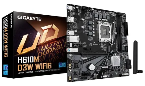 GIGABYTE H610M D3W WIFI6 / Základná doska / LGA 1700 / 2x DDR5 / 1x PCIEx16 / 1GLAN / Wi-Fi 6 / mATX