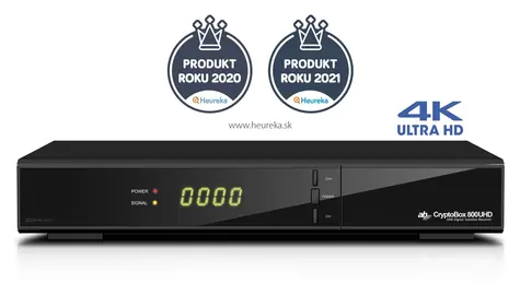 AB CryptoBox 800UHD / Satelitný prijímač / 4K UHD / DVB-S2X / H.265 HEVC / HDMI / LAN / PVR