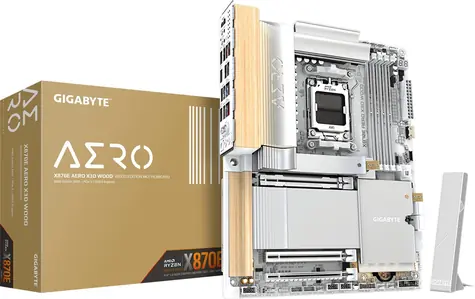 GIGABYTE X870E AERO X3D WOOD / Základná doska / AMD X870E / DDR5 / SATA III RAID / M.2 / 2× 5GLAN / sc.AM5 / ATX