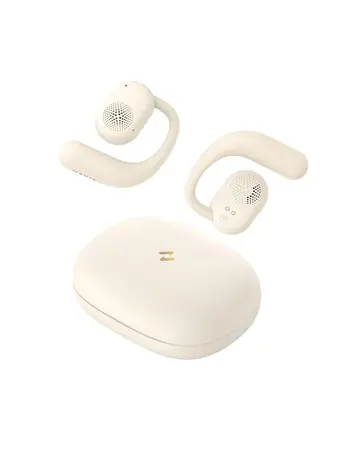 Havit OWS914 béžové / Bezdrôtové slúchadlá s háčikom / Bluetooth 5.3 / Game mode / IPX5 / 21 h