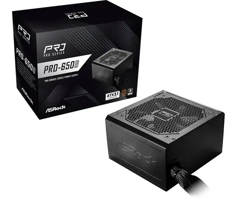ASRock PRO-650B / PC zdroj / ATX 3.1 / 650W / 80 PLUS Bronze / 120mm