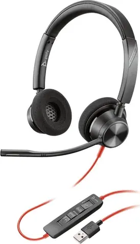 Poly Blackwire 3320 čierna / Náhlavná súprava / mikrofón / dve slúchadlá / USB-A