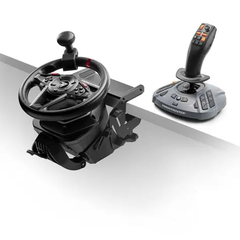 Thrustmaster T128 SimTask Farming Pack čierna / Sada volantu, pedálov a joysticku / Force Feedback / PS5 / PC