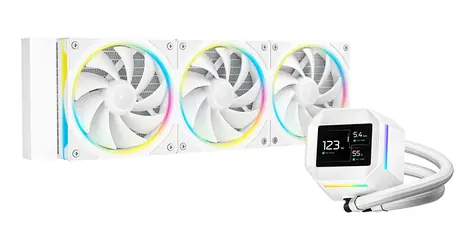 DEEPCOOL LM360 ARGB biela / AIO vodný chladič CPU / 3x 120mm / 2.4" IPS displej / AMD + Intel