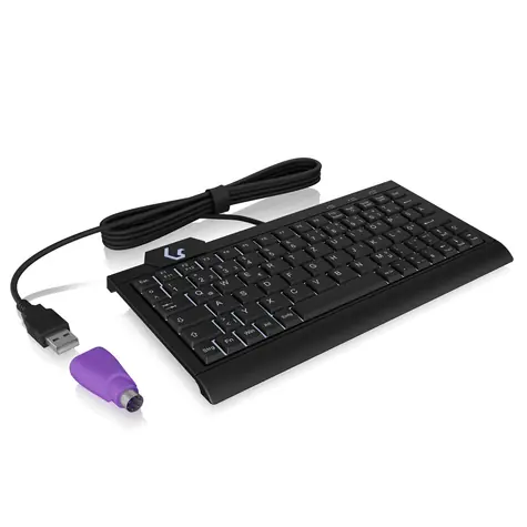 Keysonic KSK-3010ELC čierna / Super mini klávesnica / USB / Podsvietená / UK