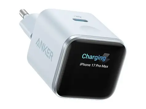 Anker Nano 45W SMART Display modrá / Nabíjačka do siete / 1x USB-C / GaN / TÜV