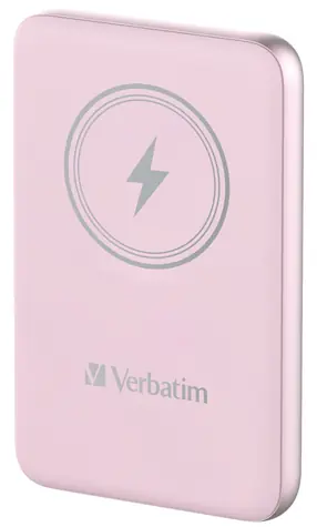 Verbatim Charge 'n' Go 10000mAh ružová / Magnetická bezdrôtová powerbanka / USB-C / MagSafe / 15-20W