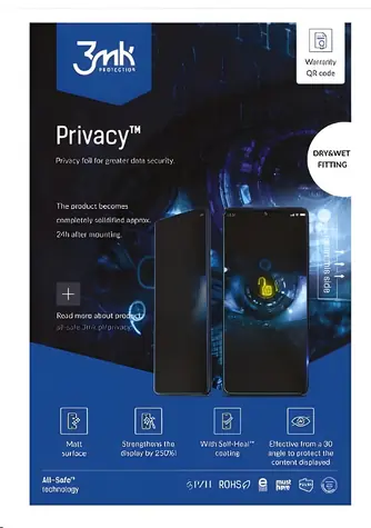 3mk All-Safe AIO BH Privacy Phone / Ochranná fólia / Dry & Wet Fitting / 5 ks