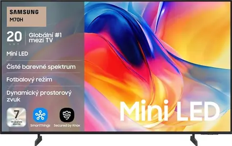 43" Samsung UE43M70H čierna / Televízia / miniLED / 4K UHD / SMART Tizen / HDR10+ / 3x HDMI / 20W repro