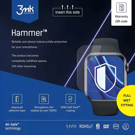 3mk All-Safe Hammer Full Wet Fitting Watch / Ochranná fólia / AIO / 5 ks
