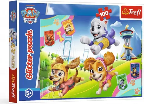 Trefl Puzzle Trblietavé puzzle Tlapková patrola / 100 dielikov / 48 x 34 cm / vek 5+