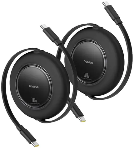 Baseus Free2Pull čierna / Kábel USB-C - USB-C / 100W / 2 m / balenie 2 ks