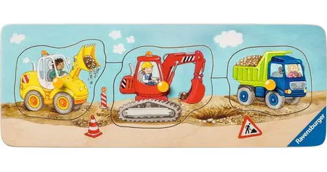 Ravensburger Stavebné stroje / Drevená vkladačka / 3 obrázky / od 18 mesiacov